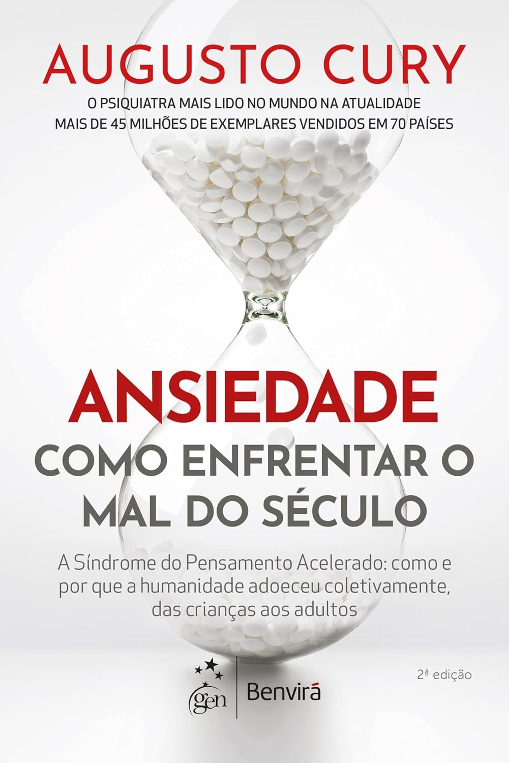Capa do livro Ansiedade, de Augusto Cury, sobre a Síndrome do Pensamento Acelerado