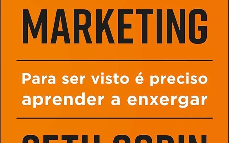 capa de livro laranja com o titulo "This Is Marketing – Seth Godin"